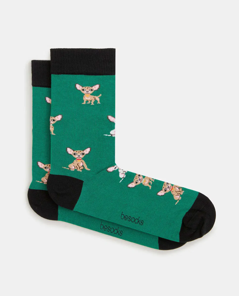 

Зеленые высокие мужские носки из органического хлопка Besocks, зеленый