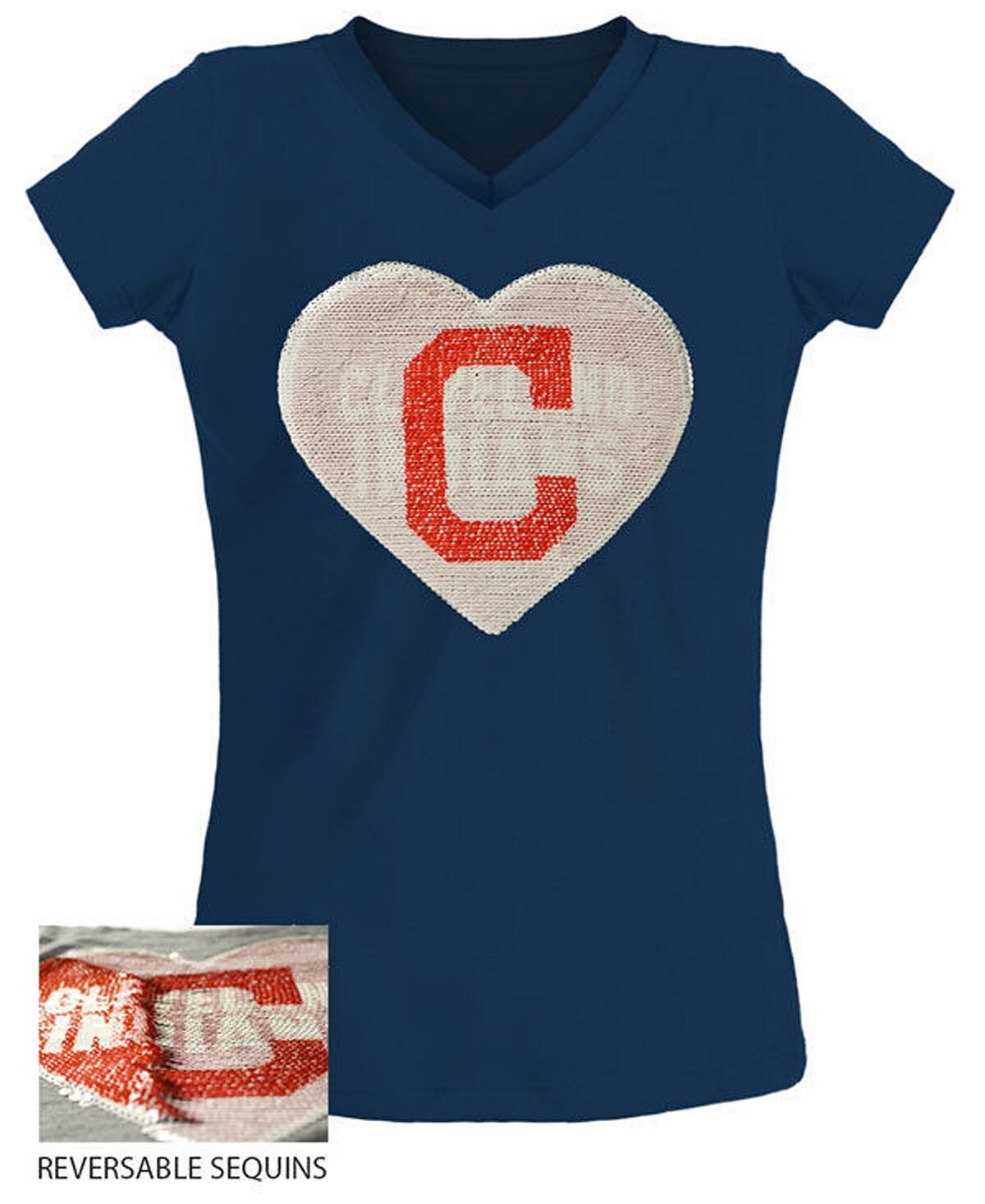 

Футболка с пайетками Big Girls Cleveland Indians 5th & Ocean