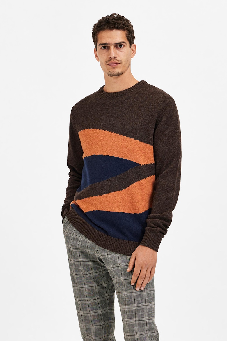 Шерстяной свитер Selected Homme, коричневый selected homme свитер