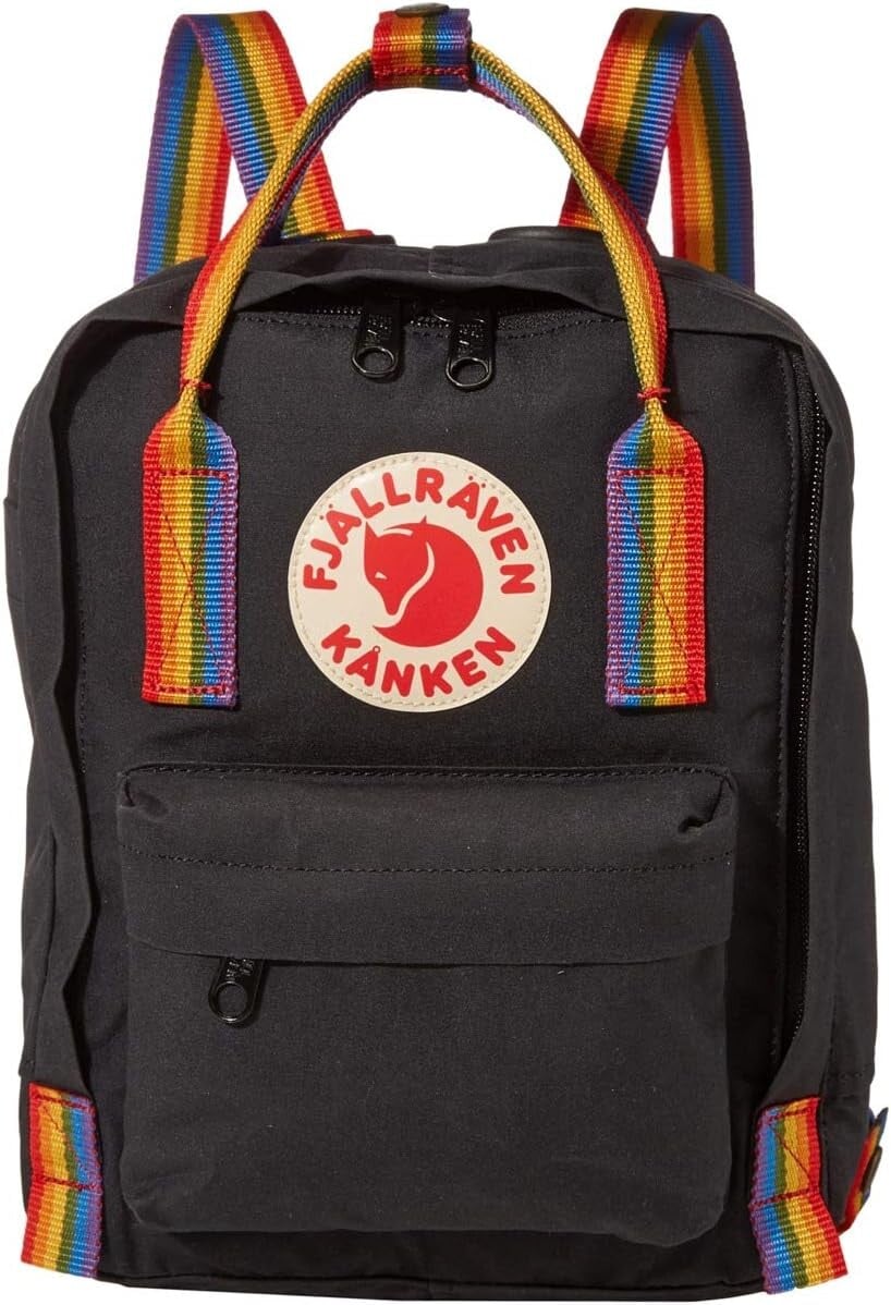 Рюкзак Kanken Rainbow Mini Fjällräven, цвет Black/Rainbow Pattern