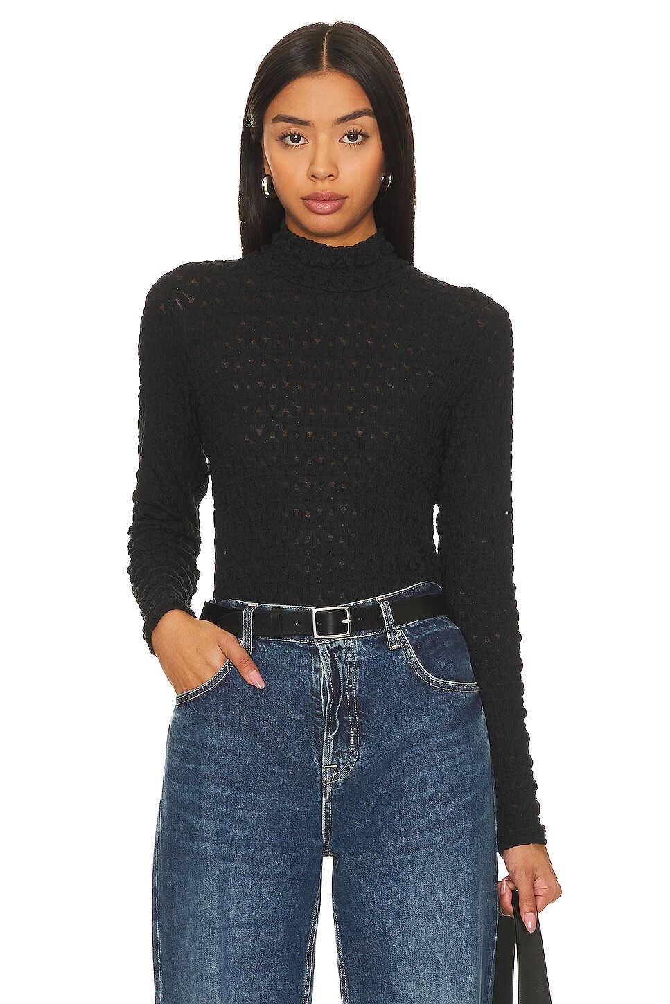 

Топ Sanctuary Lace Mock, черный