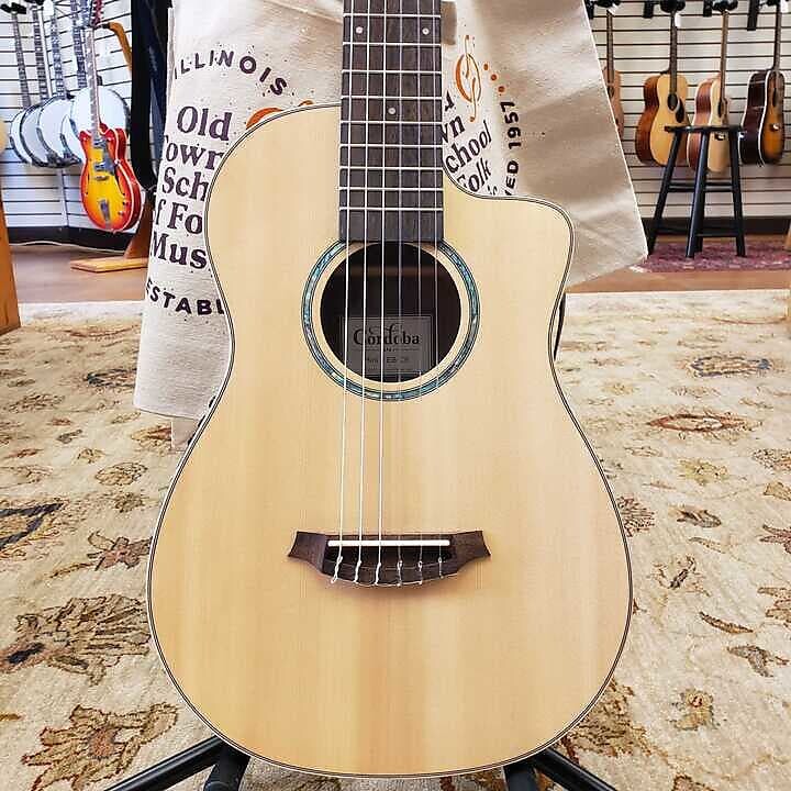 

Акустическая гитара Cordoba Mini II EB-CE Nylon String Acoustic-electric Guitar Striped Ebony