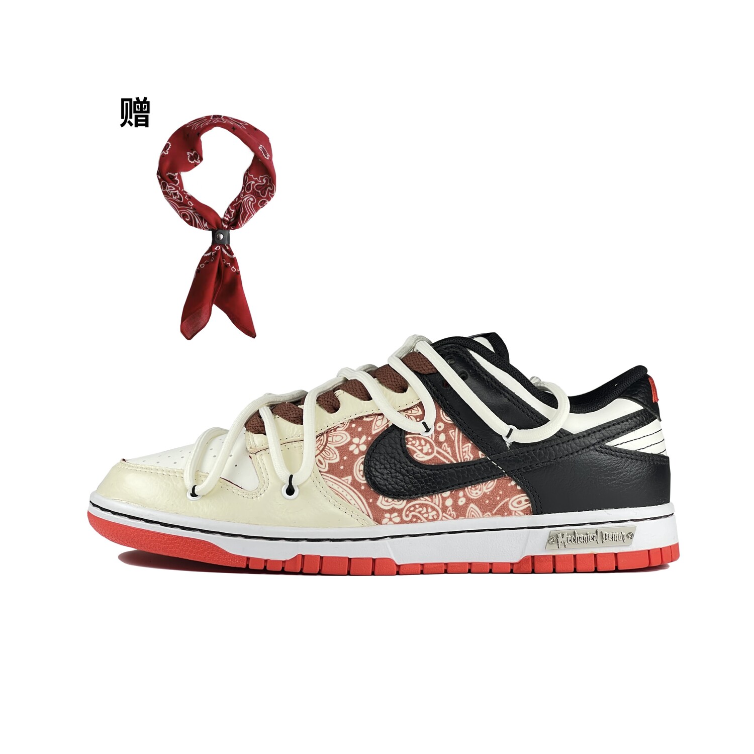 

Кроссовки Nike Dunk Skateboarding Shoes Women's Low-top Red/Black, красный