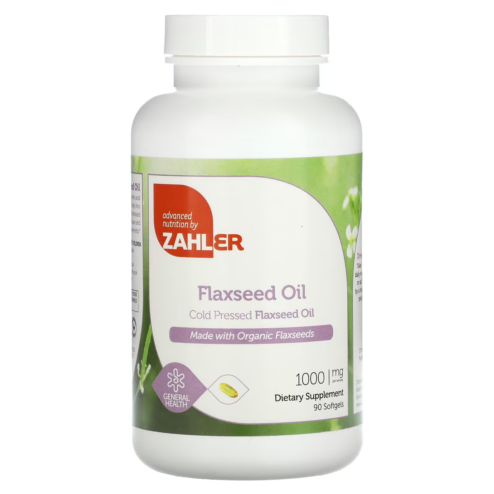 Льняное масло Zahler, 1000 мг, 90 мягких таблеток zahler paraguard улучшенная поддержка кишечной флоры 90 мягких таблеток