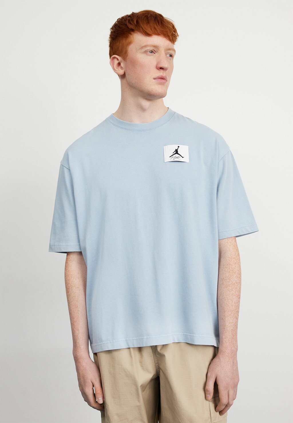 

Футболка базовая M J Flt Ess Wsh Ovsz Ss Crw Jordan, цвет blue grey