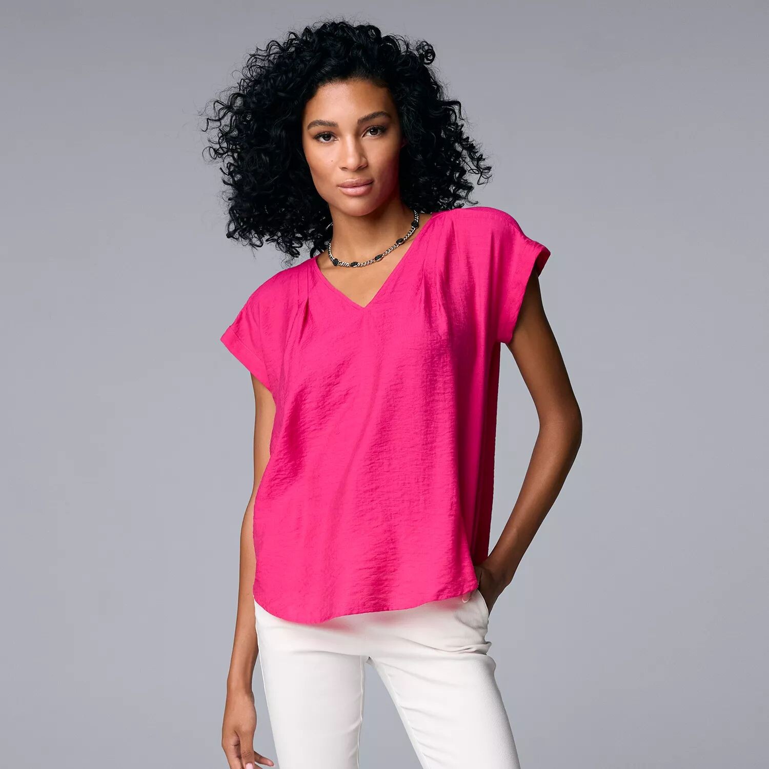 

Petite Simply Vera Vera Wang Топ-поповер с V-образным вырезом Simply Vera Vera Wang