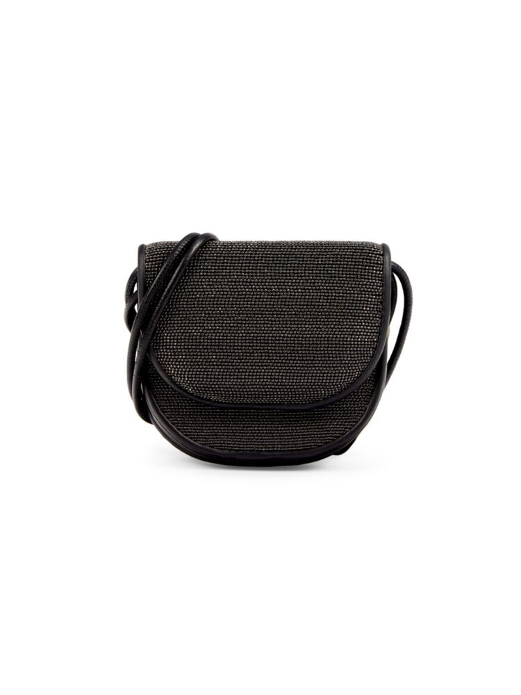 

Украшенная кожаная сумка через плечо Brunello Cucinelli, цвет Ultra Black