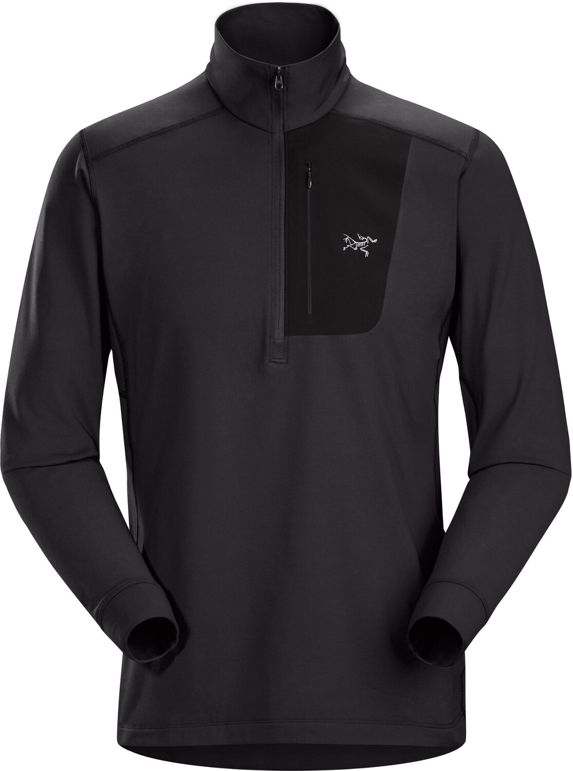 

Базовый слой с воротником-молнией Rho LT – мужской Arc'teryx, черный