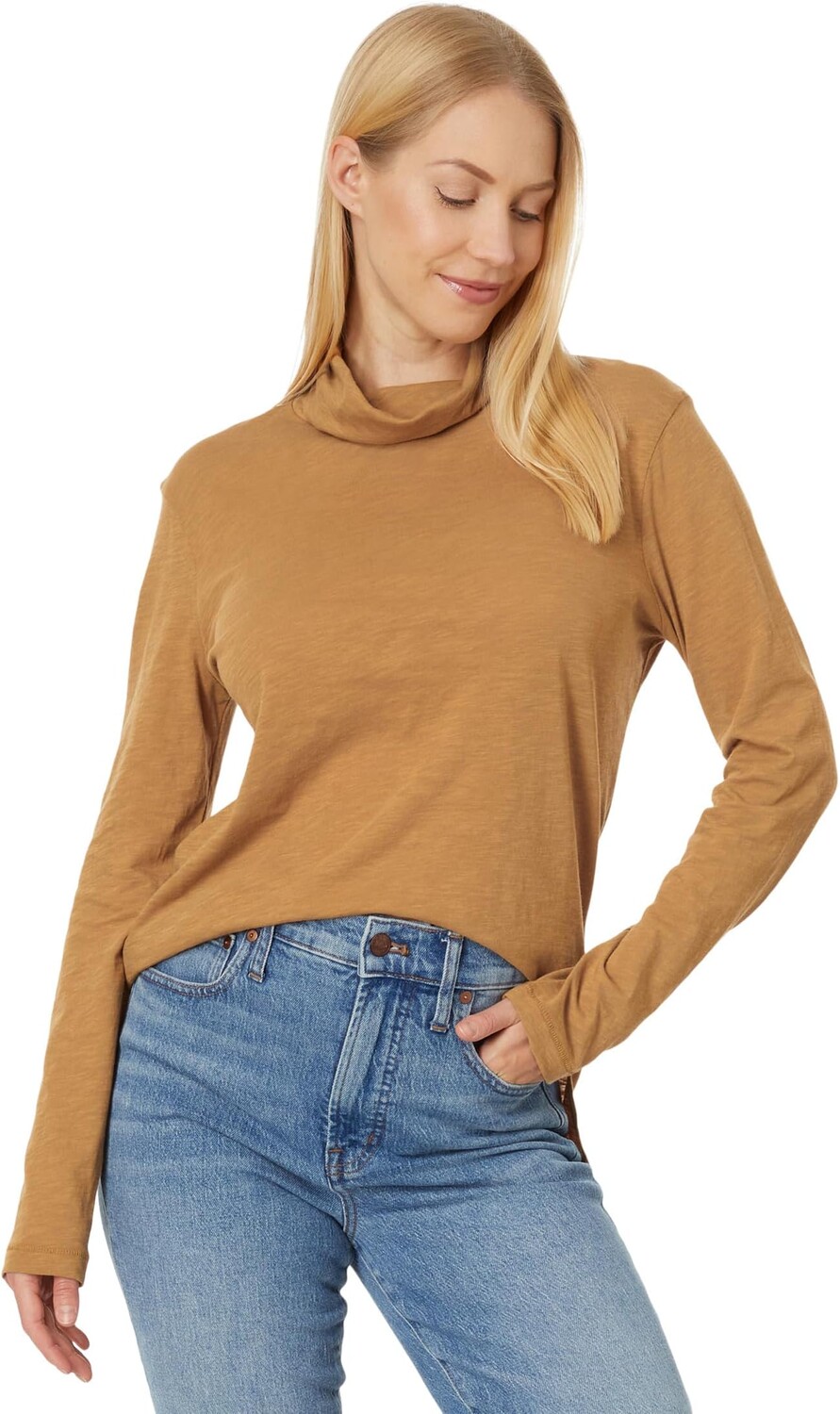 

Хлопковая водолазка Whisper Madewell, цвет Toffee