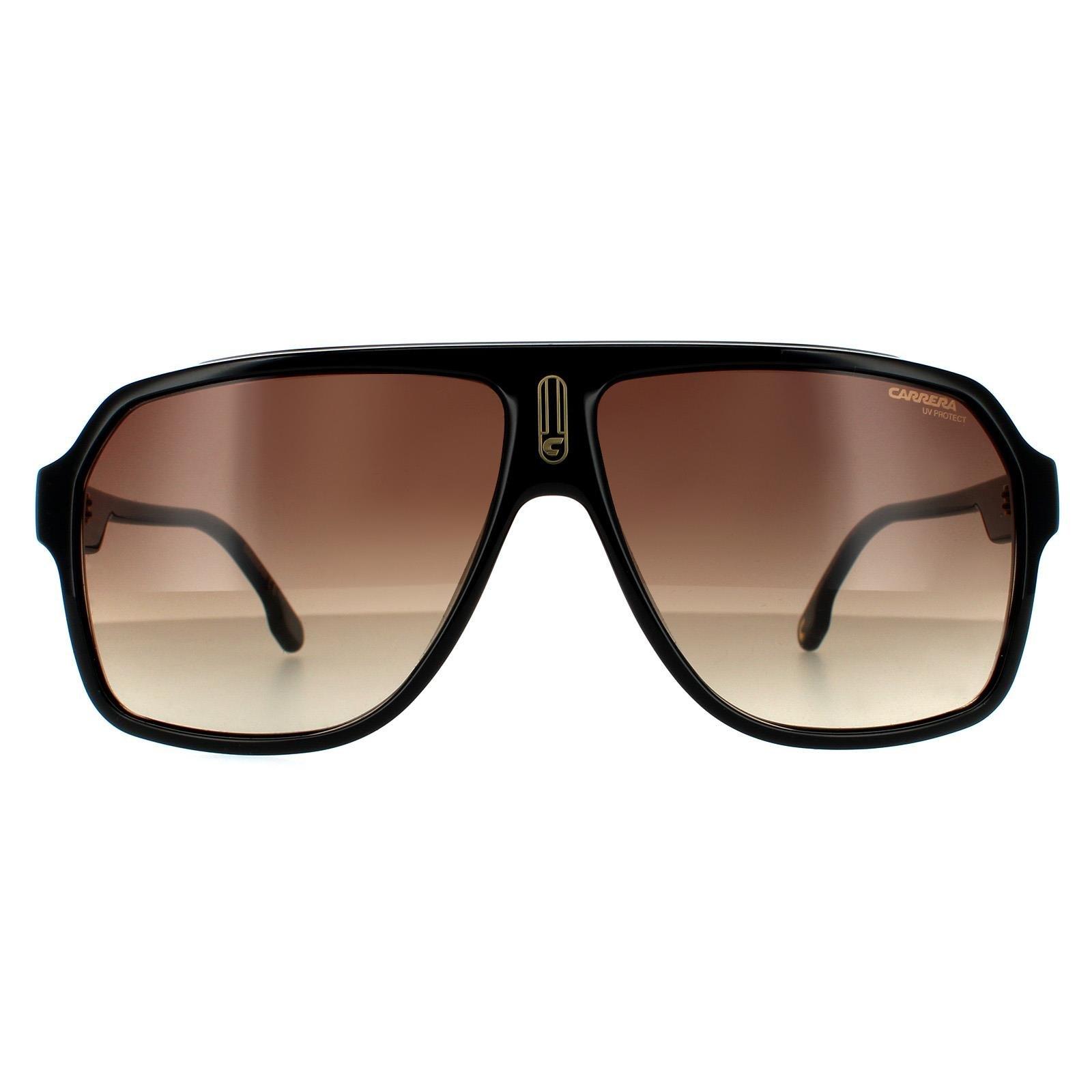 Черные коричневые солнцезащитные очки-авиаторы с градиентом Carrera, черный цена и фото