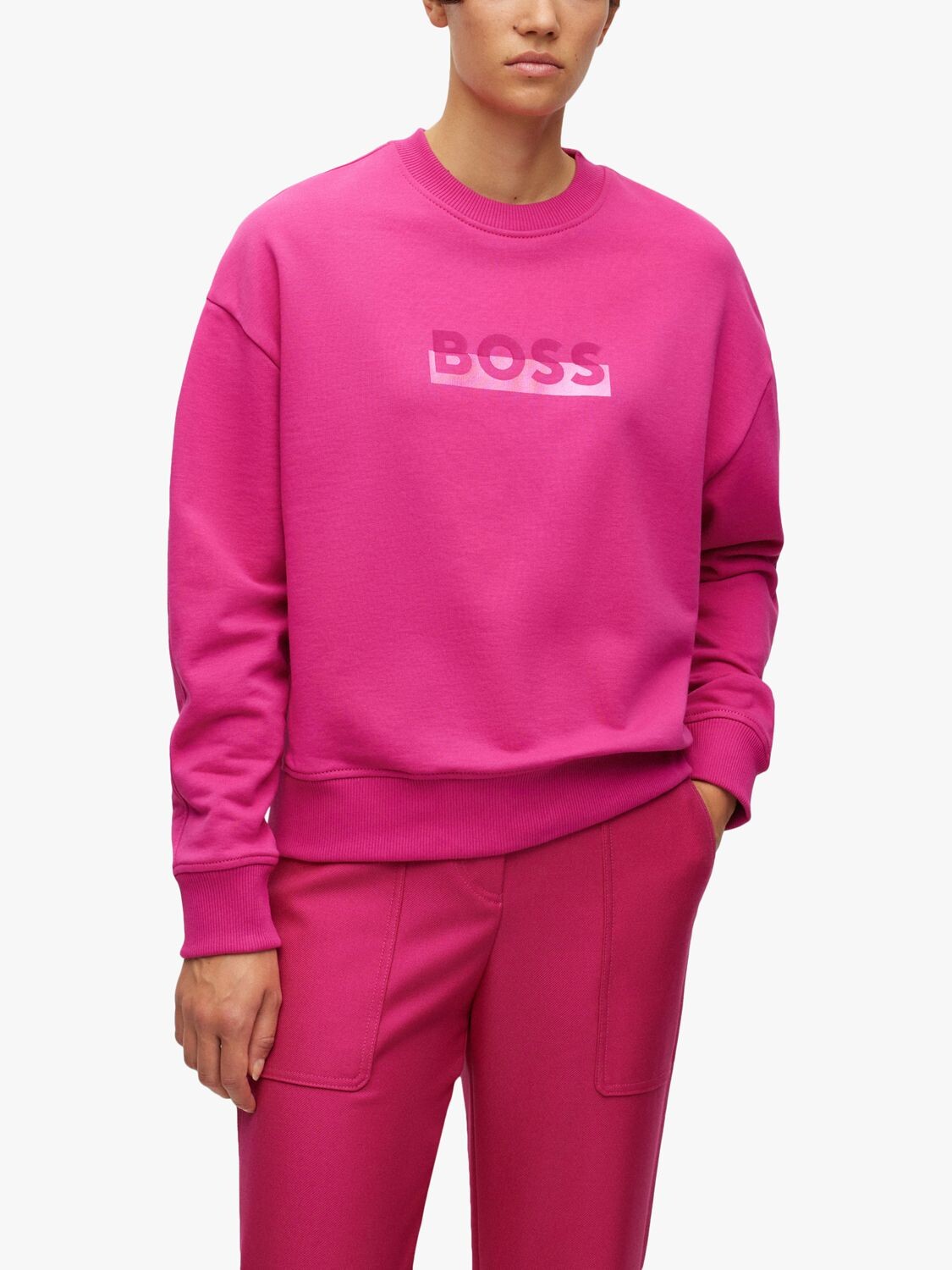 

Толстовка с логотипом BOSS Ecaisa HUGO BOSS, ярко-розовый