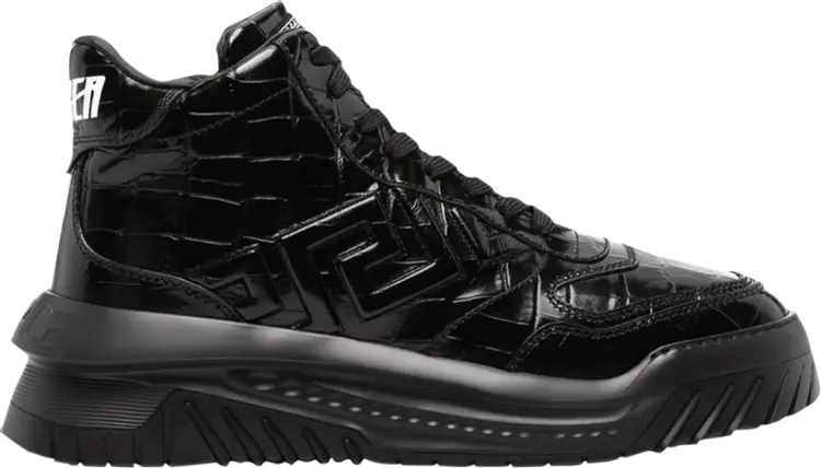 

Кроссовки Versace Odissea High 'Black Croc', черный