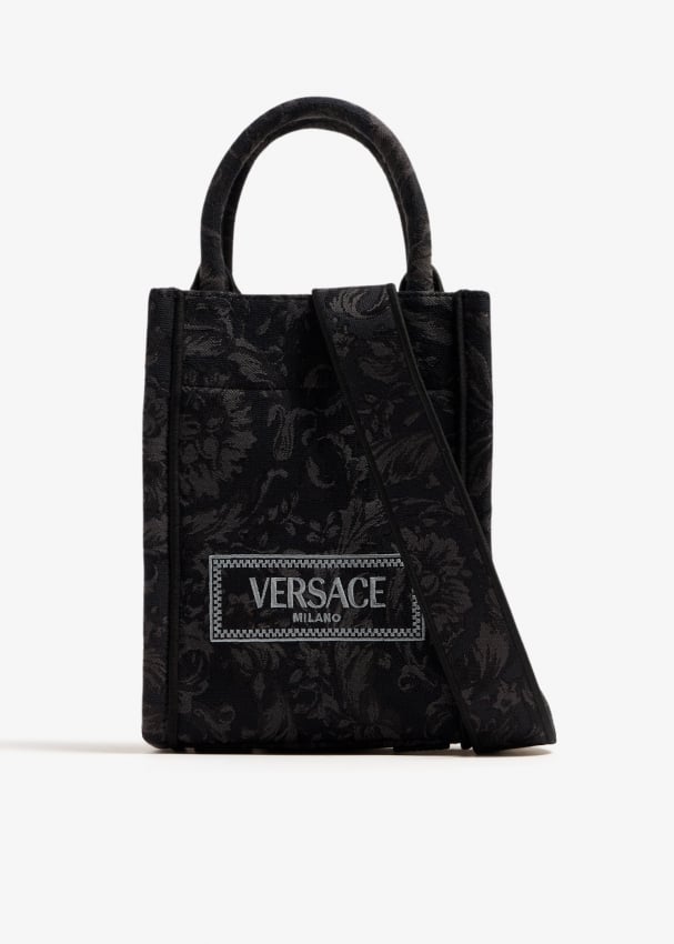 Сумка-тоут Versace Barocco Athena Mini, черный сумка тоут versace barocco athena бежевый