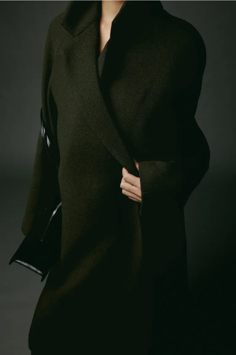 

Двубортное пальто H&M, зеленый