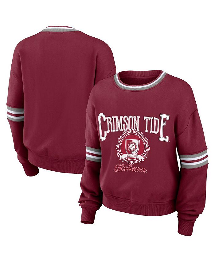 

Женский малиновый пуловер в винтажном стиле с эффектом потертости Alabama Crimson Tide WEAR by Erin Andrews, красный