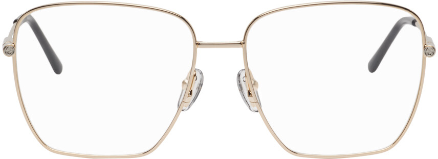 

Золотые квадратные очки Gucci, цвет Gold/Gold/Transparent