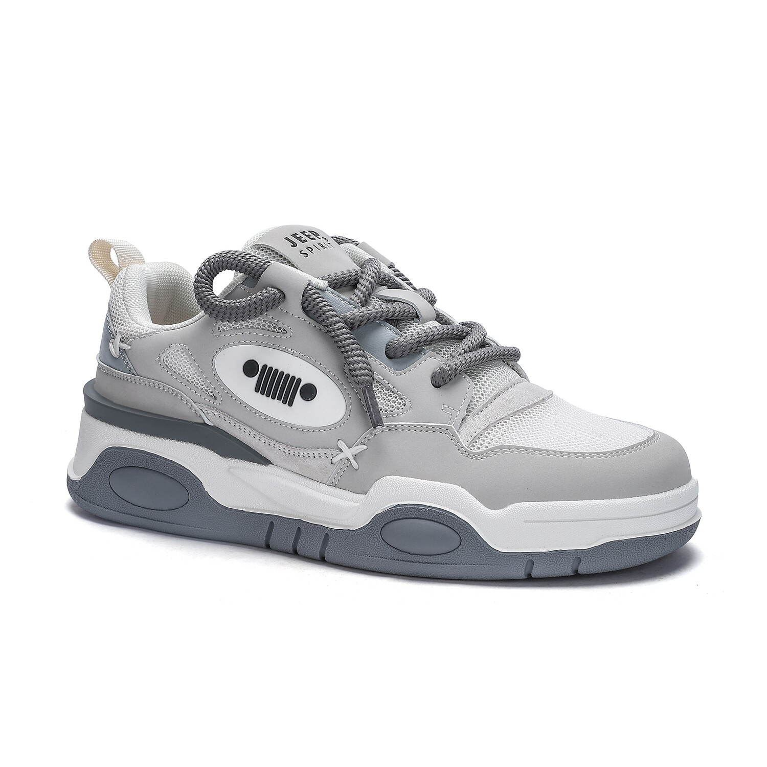 

Кроссовки JEEP SPIRIT Skateboarding Shoes Men Low-top, цвет High-end feel - Moon Dust Grey [Leather Surface]