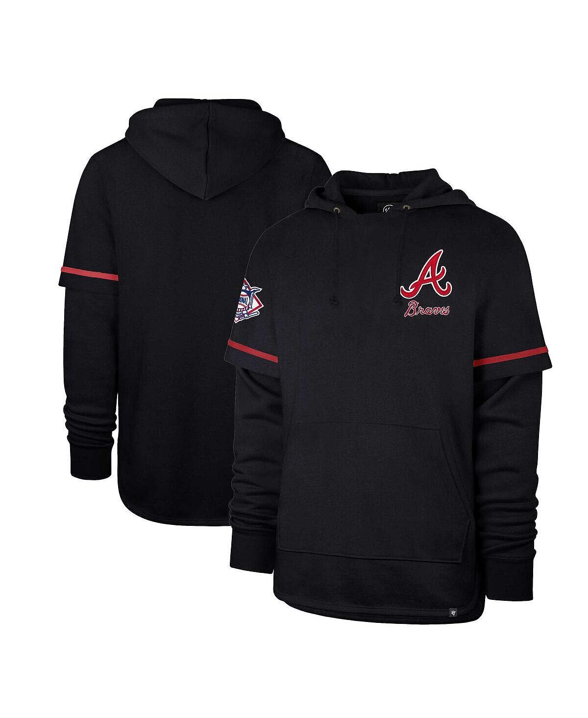

Мужской темно-синий пуловер с капюшоном Atlanta Braves Shortstop '47 Brand