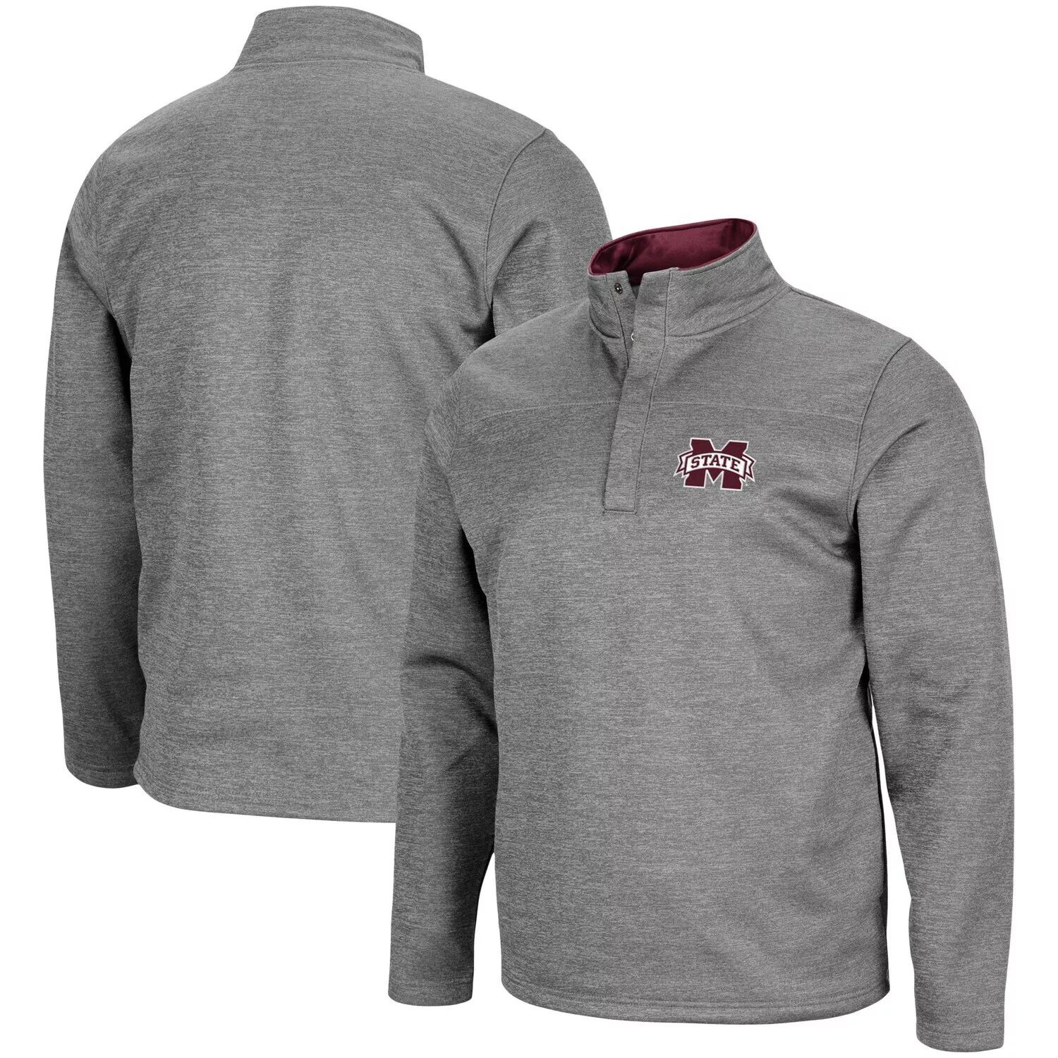 

Мужская темно-серая куртка Mississippi State Bulldogs Roman Pullover Jacket Colosseum, Серый