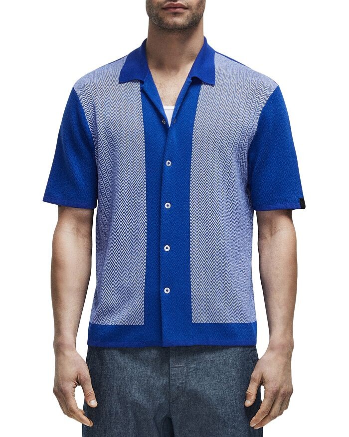 

Рубашка Avery Herringbone с короткими рукавами на кнопках спереди rag & bone