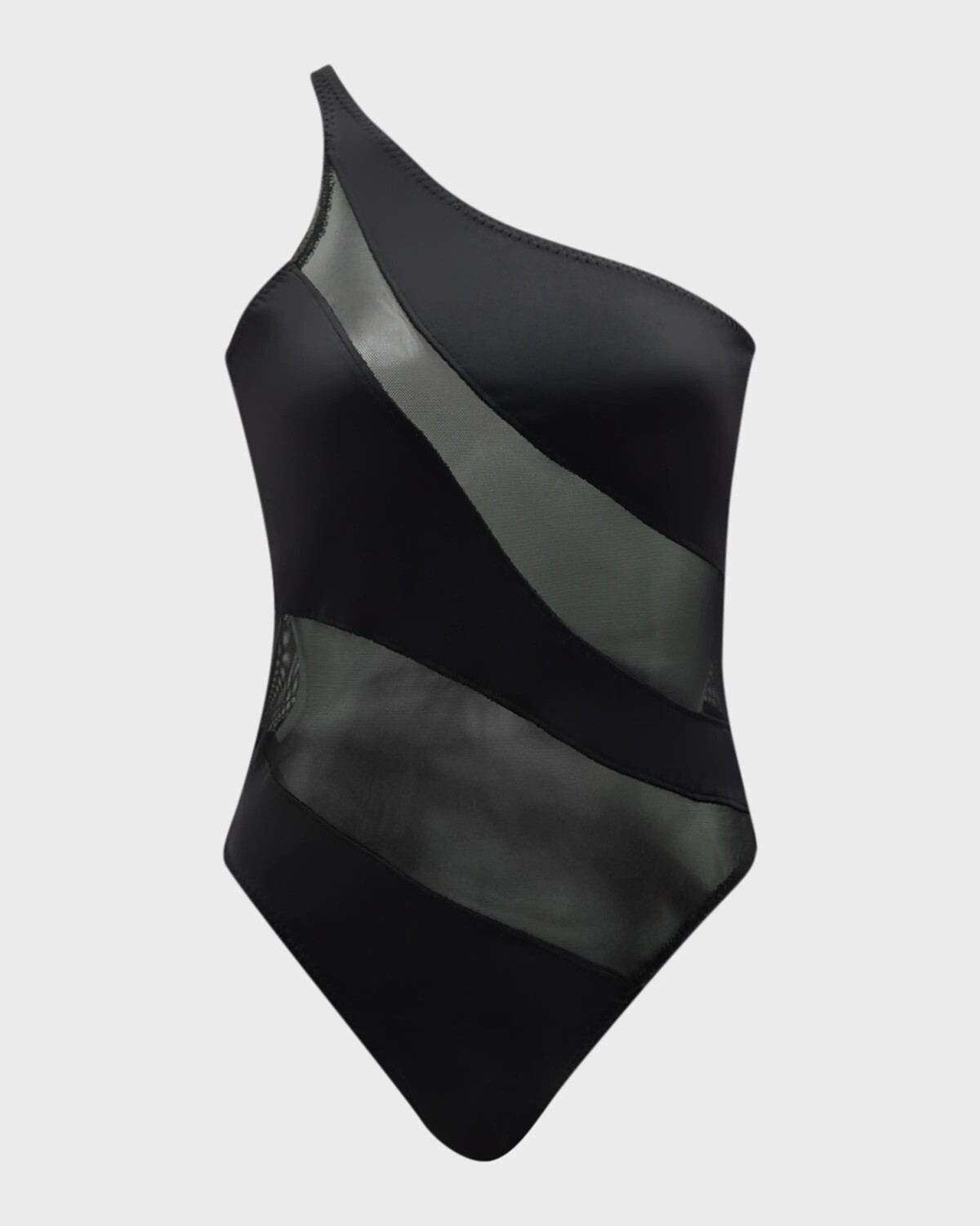 

Цельный купальник из змеиной сетки Norma Kamali, цвет Black/Black Mesh