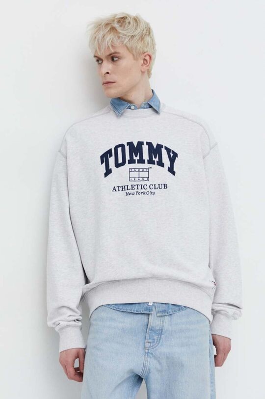 

Хлопковая толстовка Tommy Jeans, серый