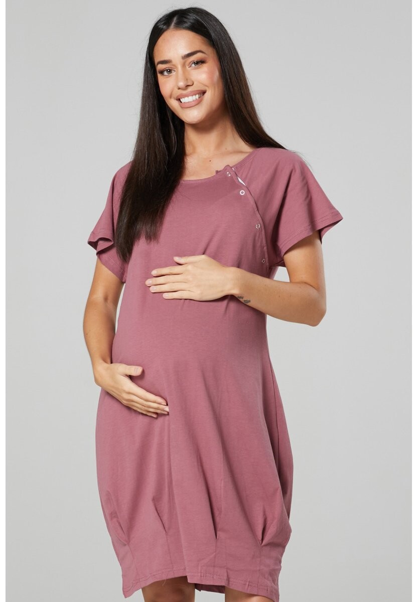 

Ночная рубашка MATERNITY SKIN TO SKIN DELIVERY GOWN Happy Mama, пестрый розовый
