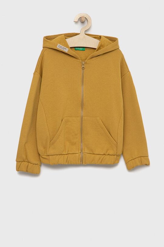 

Детская хлопковая толстовка United Colors of Benetton, желтый