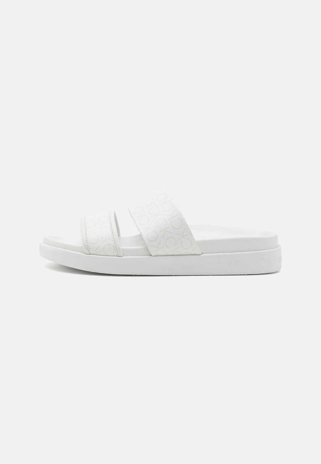 Туфли-лодочки на плоской подошве FLAT SLIDE EPI MONO Calvin Klein, цвет white туфли мюли на плоской подошве slide monogram calvin klein jeans цвет fuchsia fedora bright white