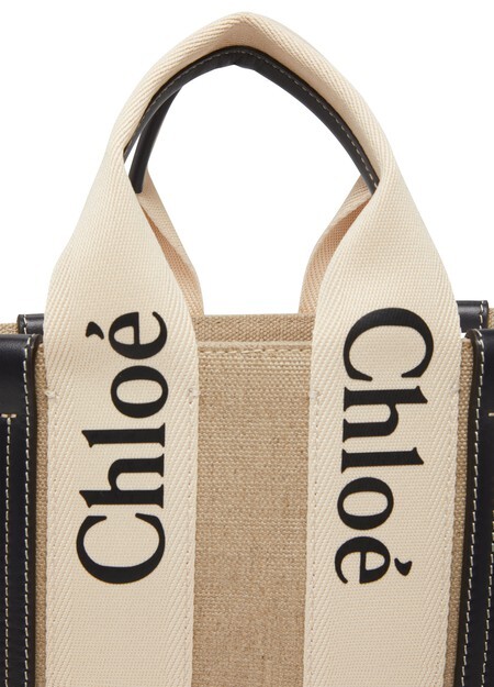 

Маленькая большая сумка Woody Chloé, белый/синий