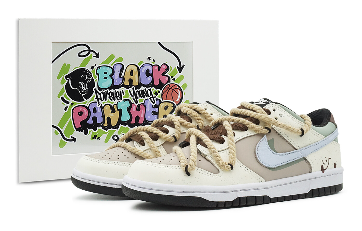 

Кроссовки Nike Dunk Skateboarding Shoes Women's Low-top Beige/Brown, коричневый