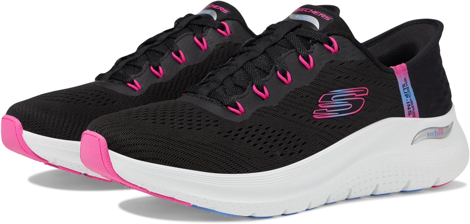 Кроссовки Arch Fit 2.0 Easy Chic Hands Free Slip-Ins SKECHERS, цвет Black Hot Pink