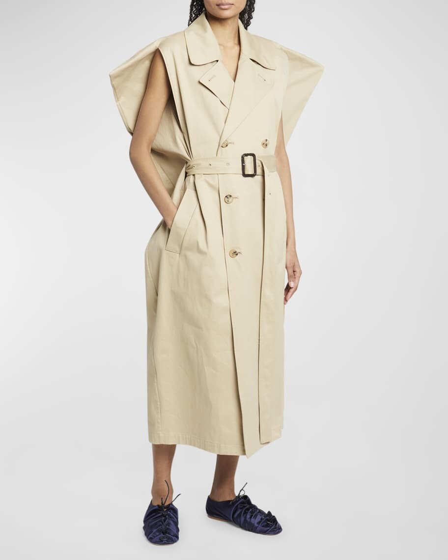 

Длинный тренч без рукавов с поясом и воздушным змеем JW Anderson