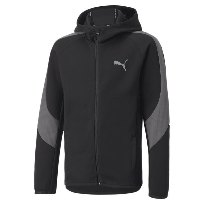 

Детская куртка на молнии EVOSTRIPE, черная PUMA, цвет negro, Черный