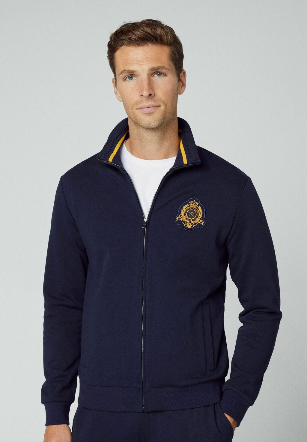 

Толстовка на молнии Heritage Tipped Fz Hackett London, цвет navy