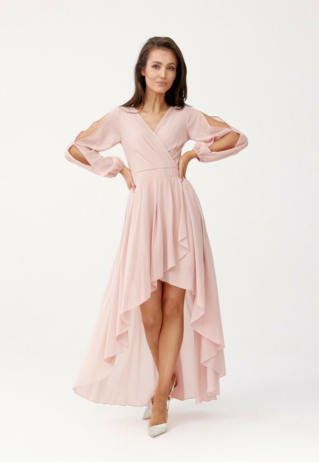

Длинное платье ROMEE Roco Fashion, светло-розовый