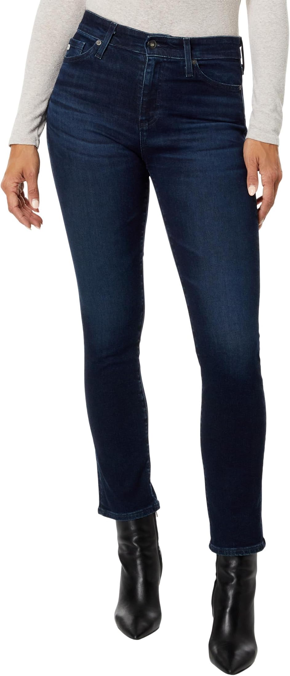 цена Джинсы Mari High-Waist Slim Straight Leg Jeans in Vp Soho AG Jeans, цвет Vp Soho