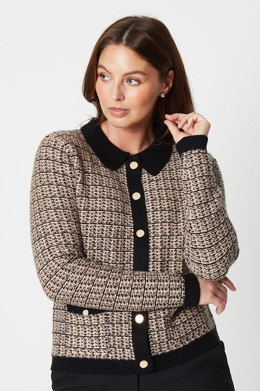 

Вязаный жакет букле с кончиками от края до края Debenhams, бежевый