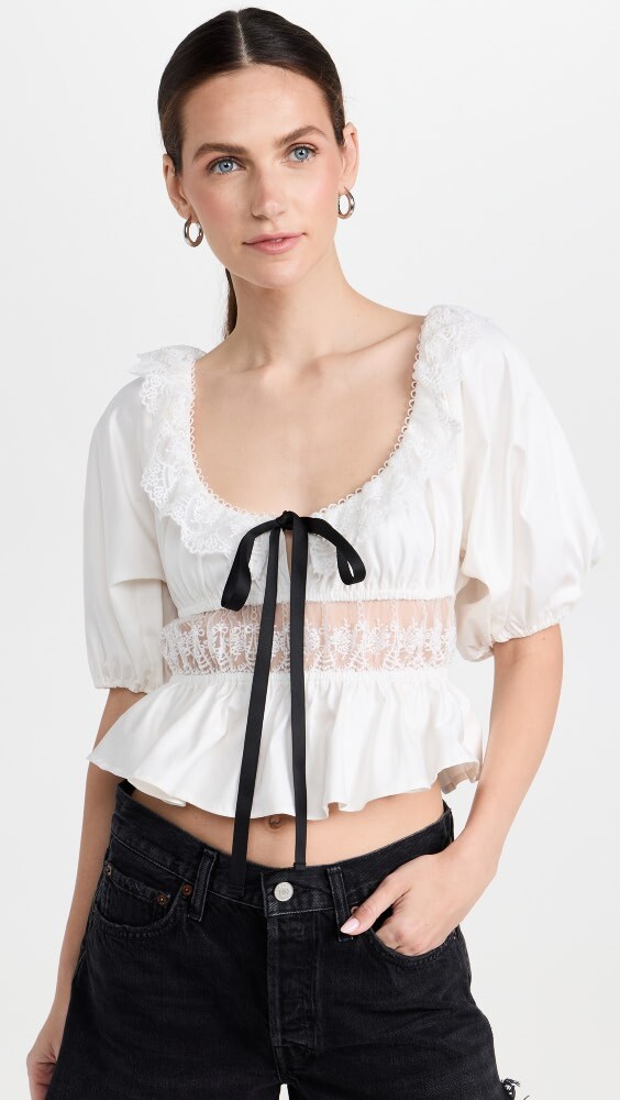 

Топ For Love & Lemons Marsha, белый