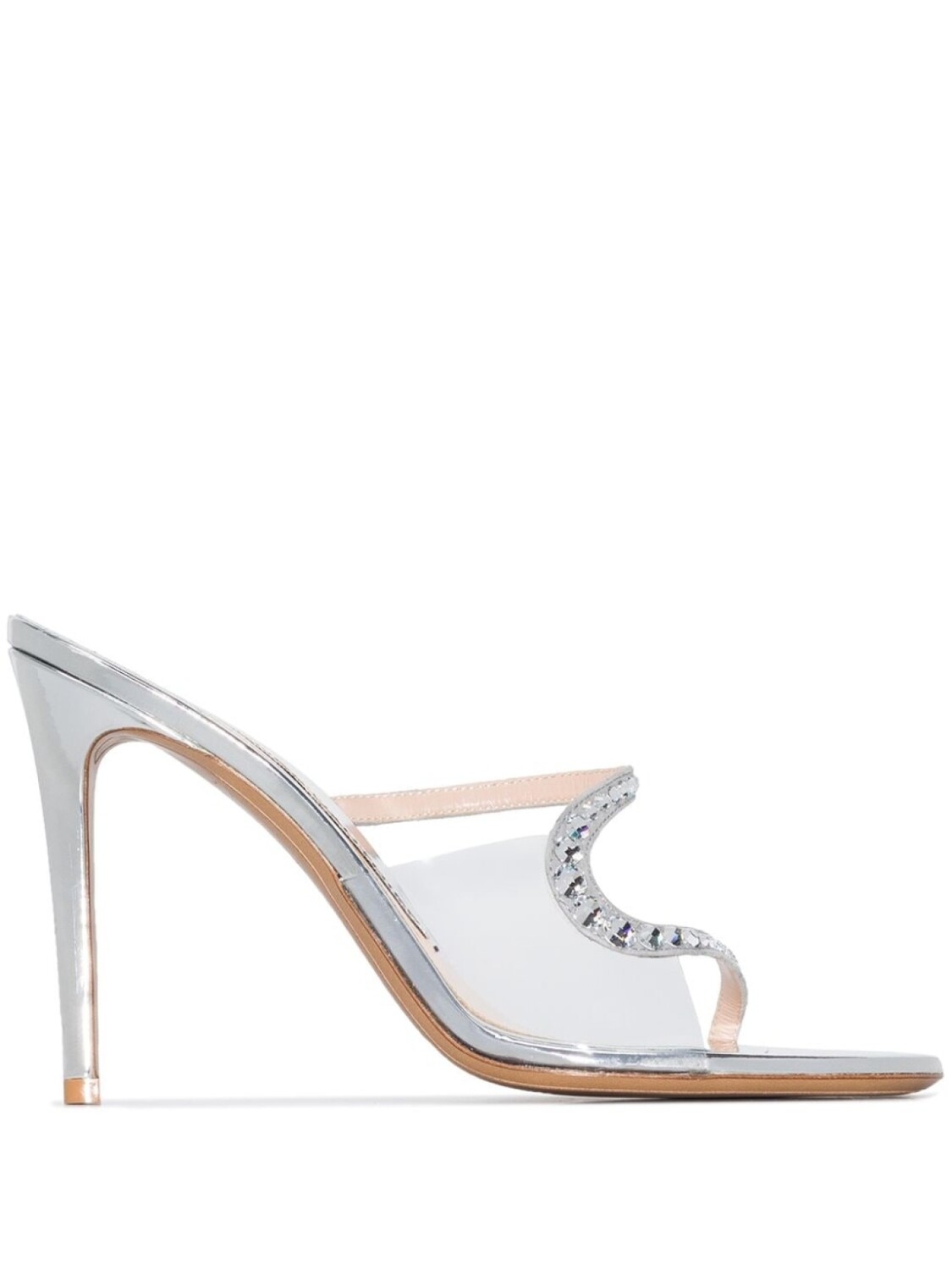 

Alexandre Vauthier мюли Ava Ghost 100, серебристый