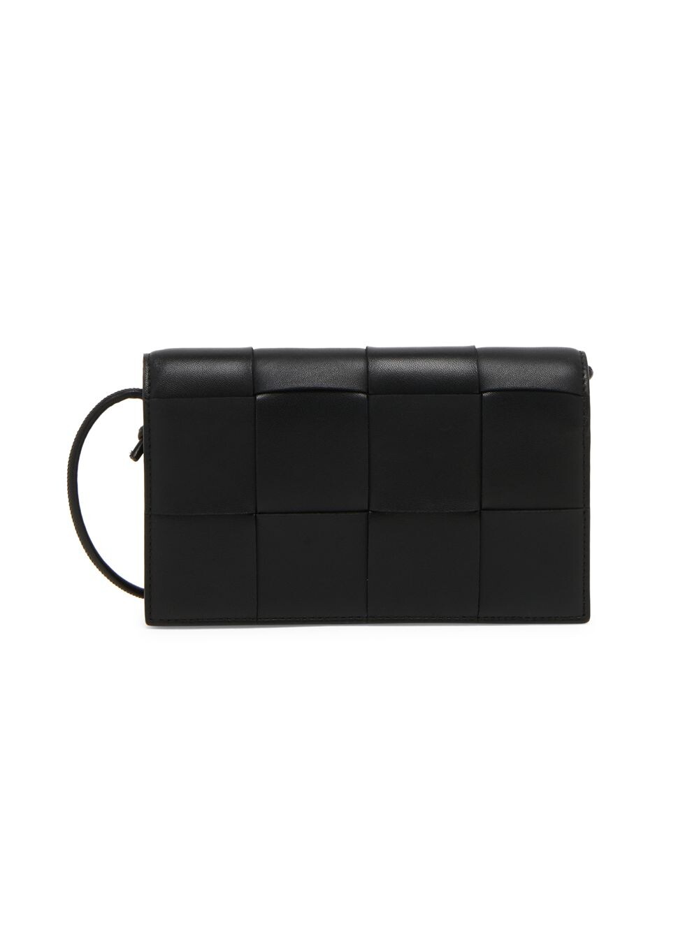 

Кожаный кошелек Intrecciato на ремешке Bottega Veneta, черный