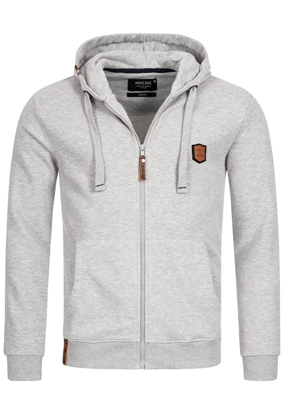 

Толстовка на молнии INDICODE JEANS Braidwood, светло-серый