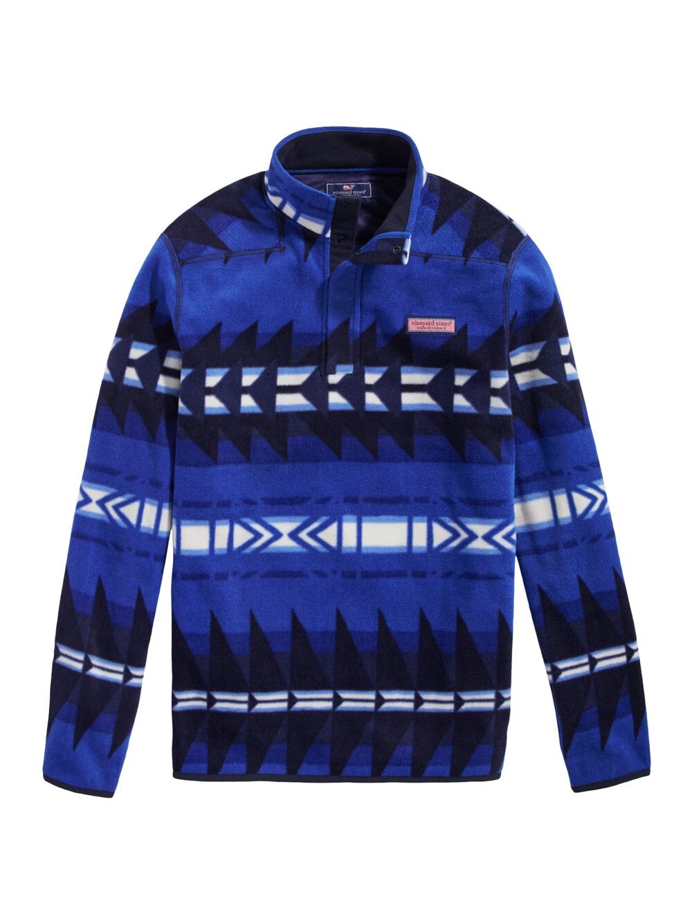 

Флисовый пуловер Harbour с геометрическим рисунком Vineyard Vines, Синий