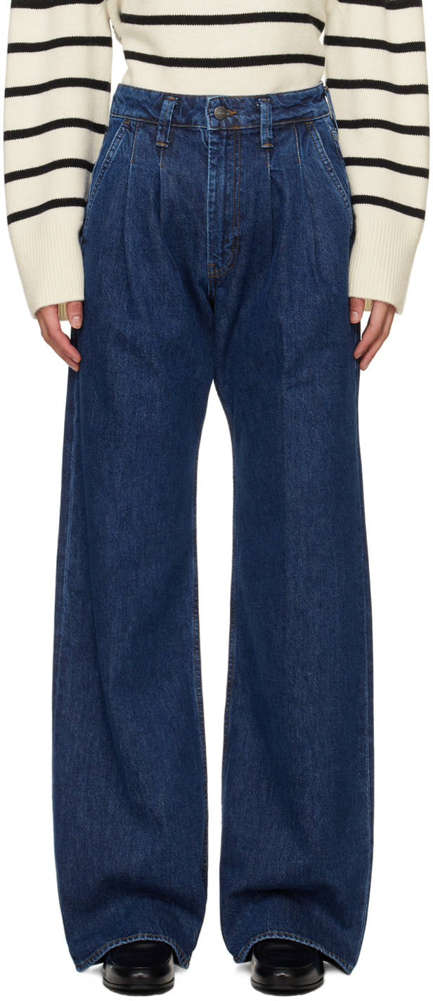 Синие джинсы Кэрри Anine Bing синие широкие джинсы levi s