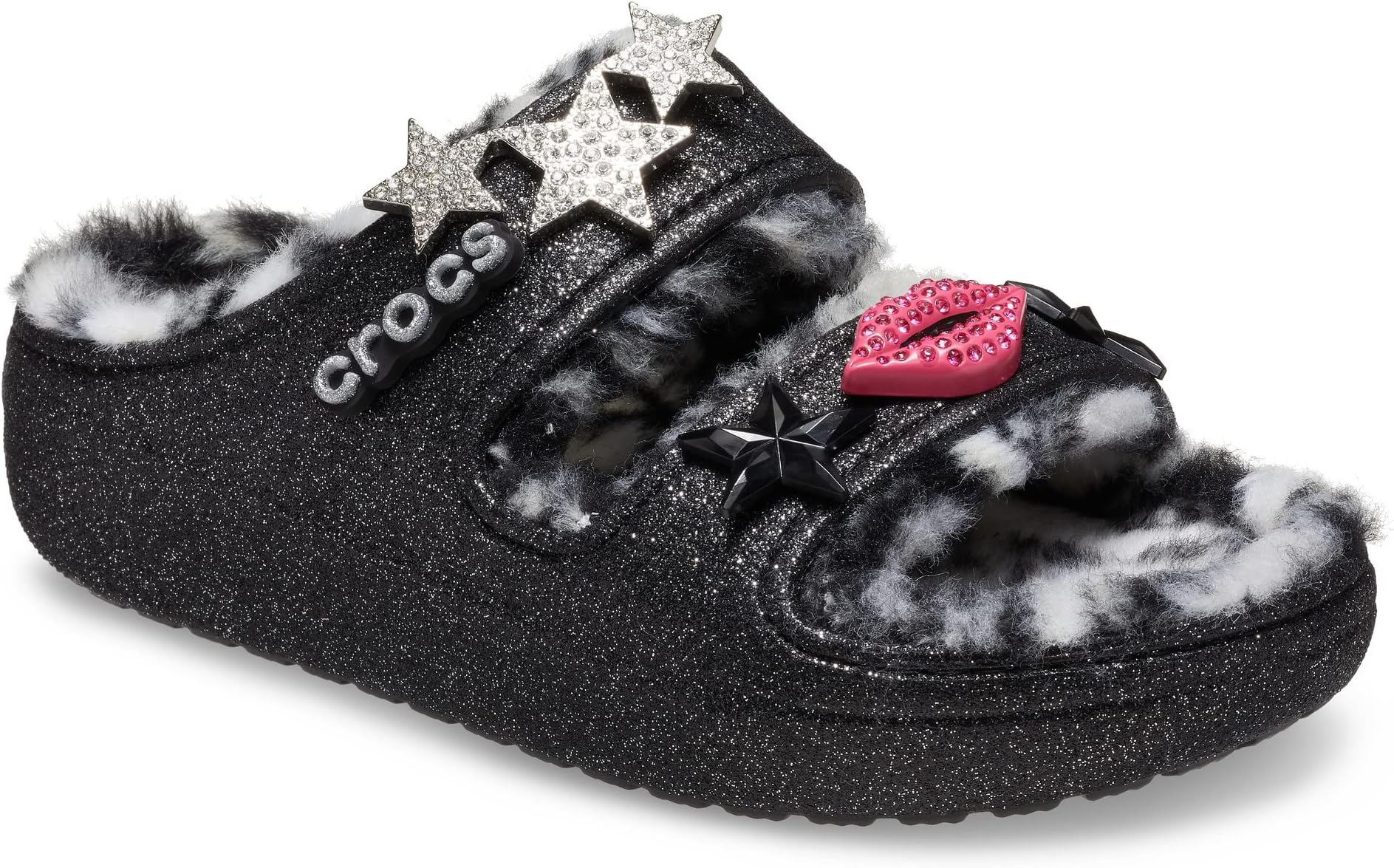 

Сандалии на плоской подошве Classic Cozzzy Sandal Crocs, цвет Black/Multi Disco Glitter