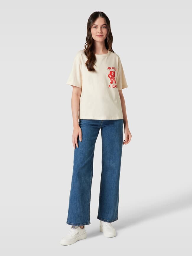 

Футболка с мотивным принтом Jake*s Casual, молочный