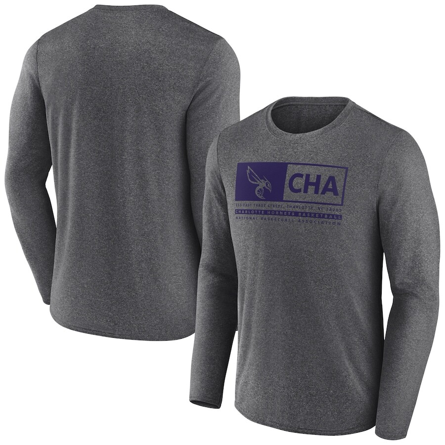 

Футболка с длинным рукавом Fanatics Branded Charlotte Hornets, угольный