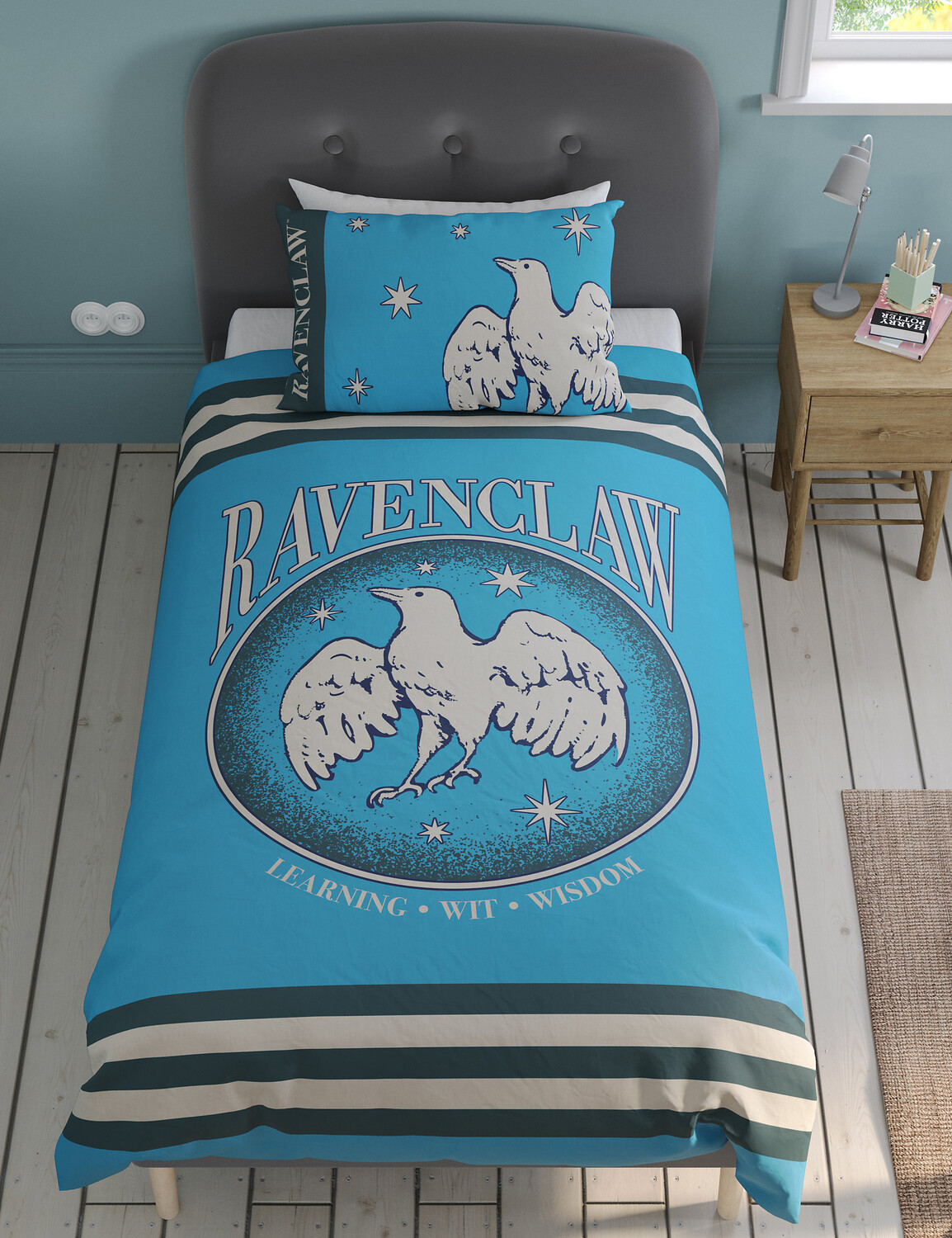 

Комплект постельного белья из смеси хлопка Ravenclaw Marks & Spencer, синий