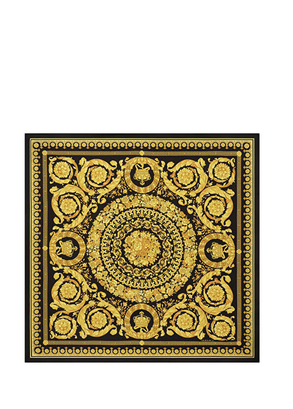 

Золотой женский шелковый шарф Versace, черный