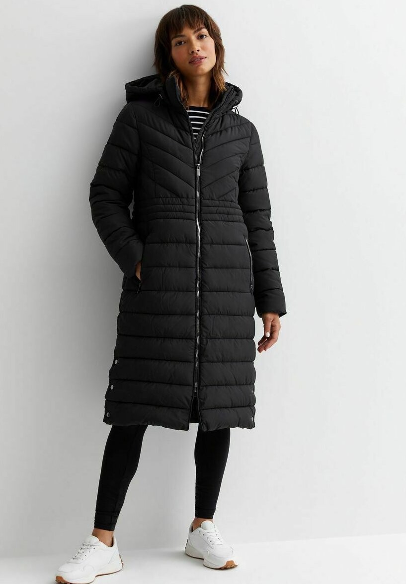

Зимнее пальто LIGHTWEIGHT LONGLINE HOODED PUFFER New Look, цвет black